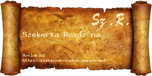 Szekerka Roxána névjegykártya